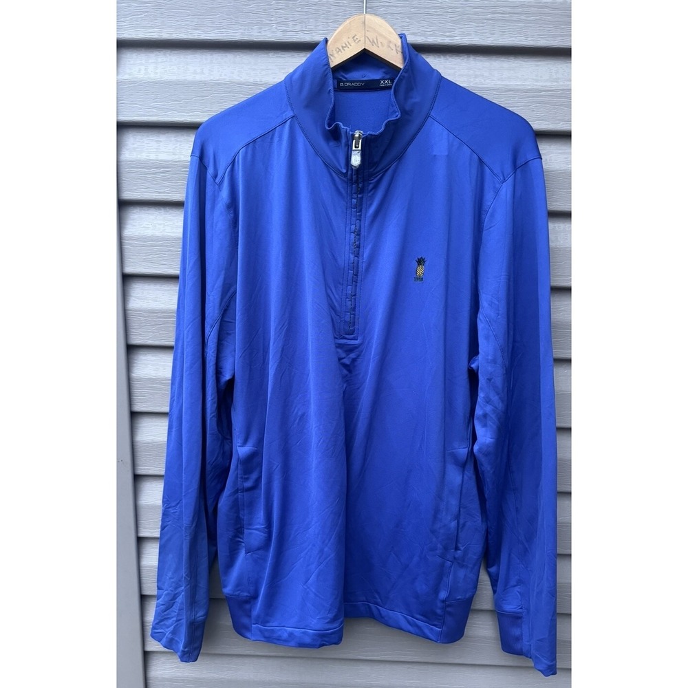 B. Draddy Golf Sweater Men Medium Pink 1/4 Zip Pullover Pockets Long Sleeve 2xL